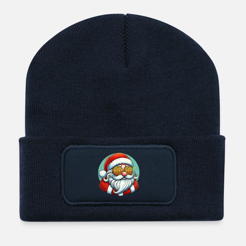 Crypto Santa - Recycelte Patch Beanie - French Navy