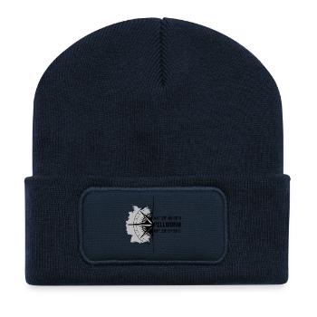 Koordinaten Pellworm - Recycelte Patch Beanie - French Navy - Vorne