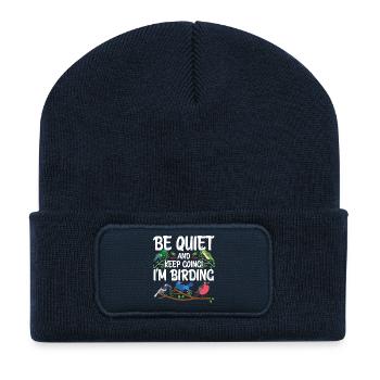 Be Quiet and Keep Going - I'm Birding - Recycled Patch Beanie - french navy - Front