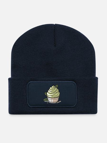 Crème glacée au matcha - Beanie recyclé à patch - bleu marine