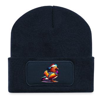 Mandarin duck - Recycled Patch Beanie - french navy - Front