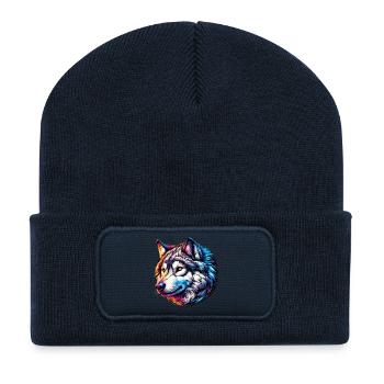 Wolf - Recycelte Patch Beanie - French Navy - Vorne
