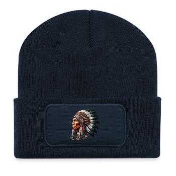American Indian American Red Skin - Recycled Patch Beanie - french navy - Front