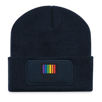 LGBT Pride Monat - 100% queer - Recycelte Patch Beanie - French Navy - Vorne