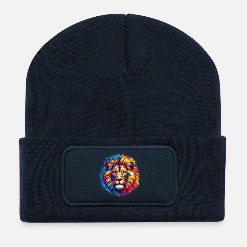 Löwe - Recycelte Patch Beanie - French Navy