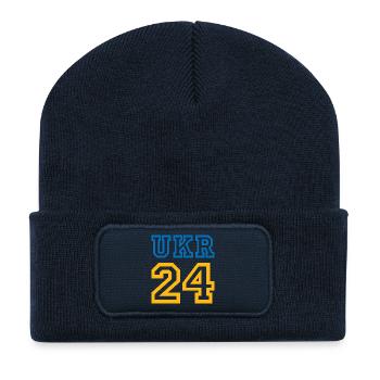 Ukraine Ukraina - Recycelte Patch Beanie - French Navy - Vorne