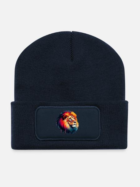 Löwe - Recycelte Patch Beanie - French Navy