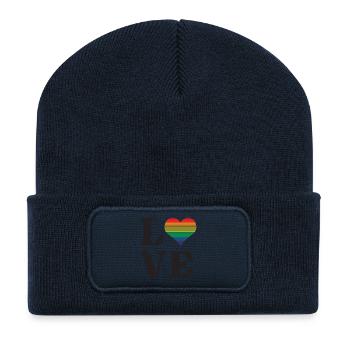 LGBTQ Pride Month - Love is Love - Recycled Patch Beanie - french navy - Front
