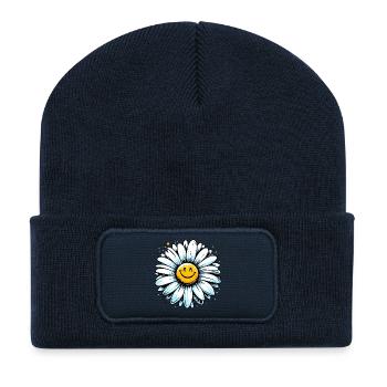 Gänseblümchen - Recycelte Patch Beanie - French Navy - Vorne