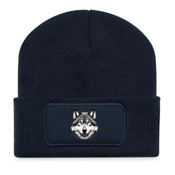 Wolf - Recycelte Patch Beanie - French Navy - Vorne