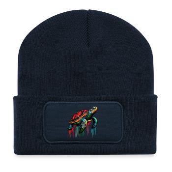 Turtle - Recycled Patch Beanie - french navy - Front