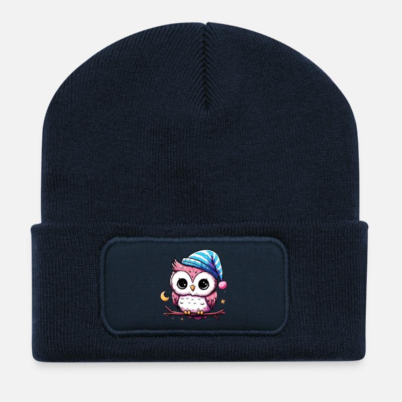 Eule - Recycelte Patch Beanie - French Navy