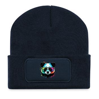 Panda Cool Colorful Goggles - Recycled Patch Beanie - french navy - Front