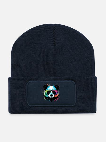 Panda Cool Bunte Schwimmbrille - Recycelte Patch Beanie - French Navy