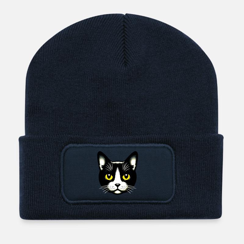 Katze - Recycelte Patch Beanie - French Navy