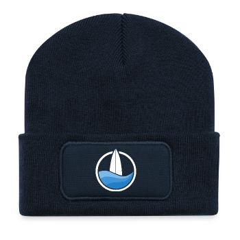 Surfwave III (white) - Recycelte Patch Beanie - French Navy - Vorne
