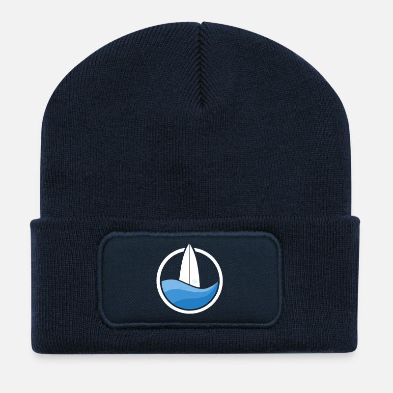 Surfwave III (white) - Recycelte Patch Beanie - French Navy