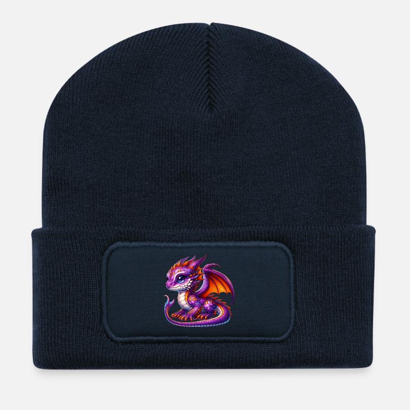 Drache - Recycelte Patch Beanie - French Navy