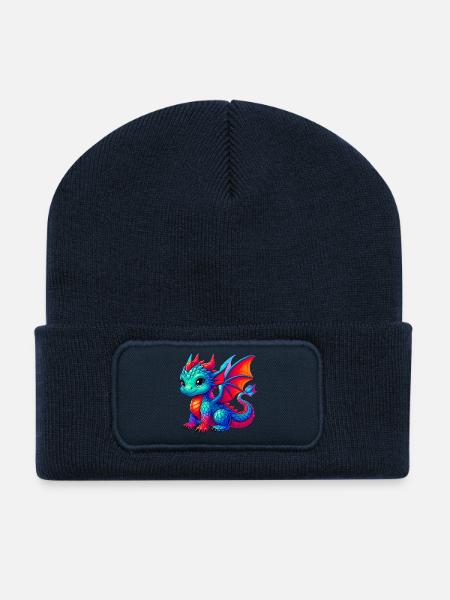 Drache - Recycelte Patch Beanie - French Navy