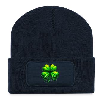 Four-leaf clover - Recycled Patch Beanie - french navy - Front