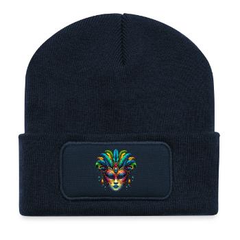 Masque du Carnaval de Venise - Beanie recyclé à patch - bleu marine - Devant