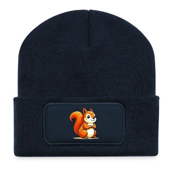 Écureuil - Beanie recyclé à patch - bleu marine - Devant