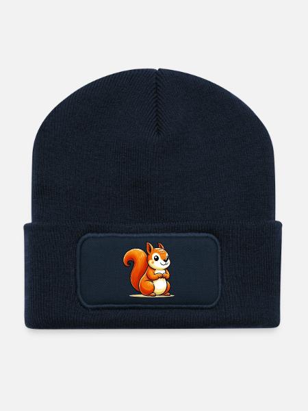 Eichhörnchen - Recycelte Patch Beanie - French Navy