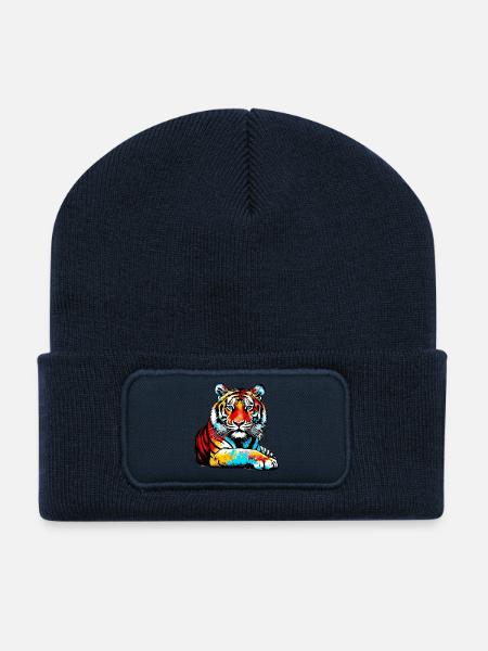 Tiger - Recycelte Patch Beanie - French Navy