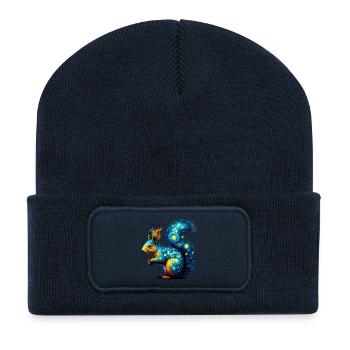 Eichhörnchen - Recycelte Patch Beanie - French Navy - Vorne