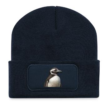 Pingouin - Beanie recyclé à patch - bleu marine - Devant