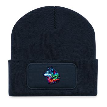 Wolf - Recycelte Patch Beanie - French Navy - Vorne