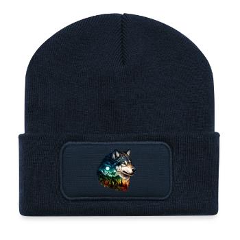 Wolf - Recycelte Patch Beanie - French Navy - Vorne