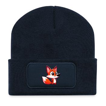 Fuchs - Recycelte Patch Beanie - French Navy - Vorne