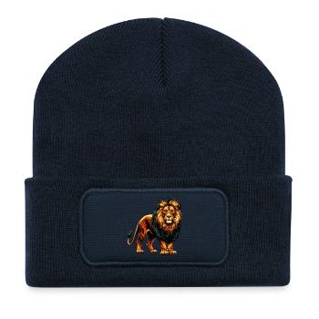 Löwe - Recycelte Patch Beanie - French Navy - Vorne