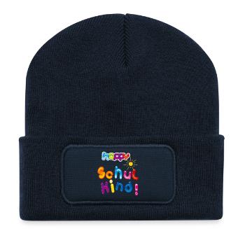 Happy Schulkind - Recycelte Patch Beanie - French Navy - Vorne