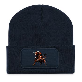 Stier - Recycelte Patch Beanie - French Navy - Vorne