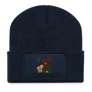 Lièvres - Beanie recyclé à patch - bleu marine - Devant