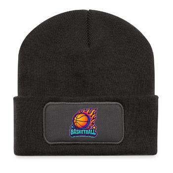Fiery basketball with trendy colors - Recycled Patch Beanie - dark grey - Front