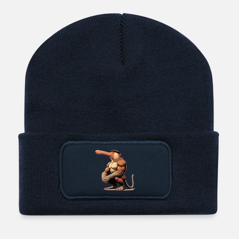Nasenaffe zäh - Recycelte Patch Beanie - French Navy