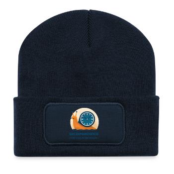 Szczepanowice – wo die Zeit langsamer vergeht - Recycelte Patch Beanie - French Navy - Vorne