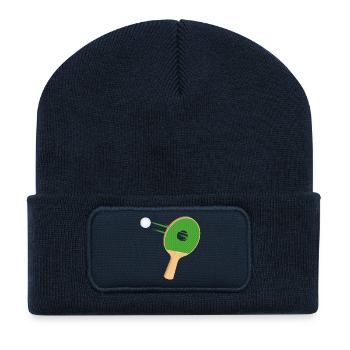 Table tennis bat with hole – powerful & funny - Recycled Patch Beanie - french navy - Front