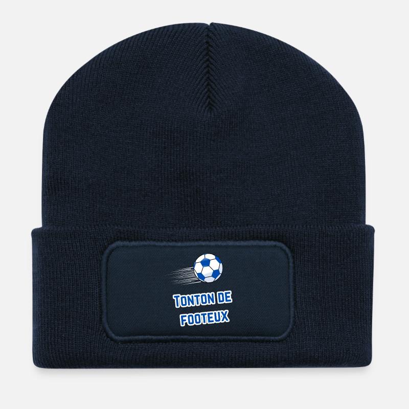 Tonton Supporter Fußball T-Shirt - Recycelte Patch Beanie - French Navy