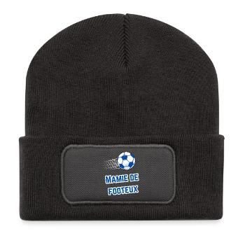 Tee-Shirt Mamie Supporter Footeux - Beanie recyclé à patch - charbon - Devant