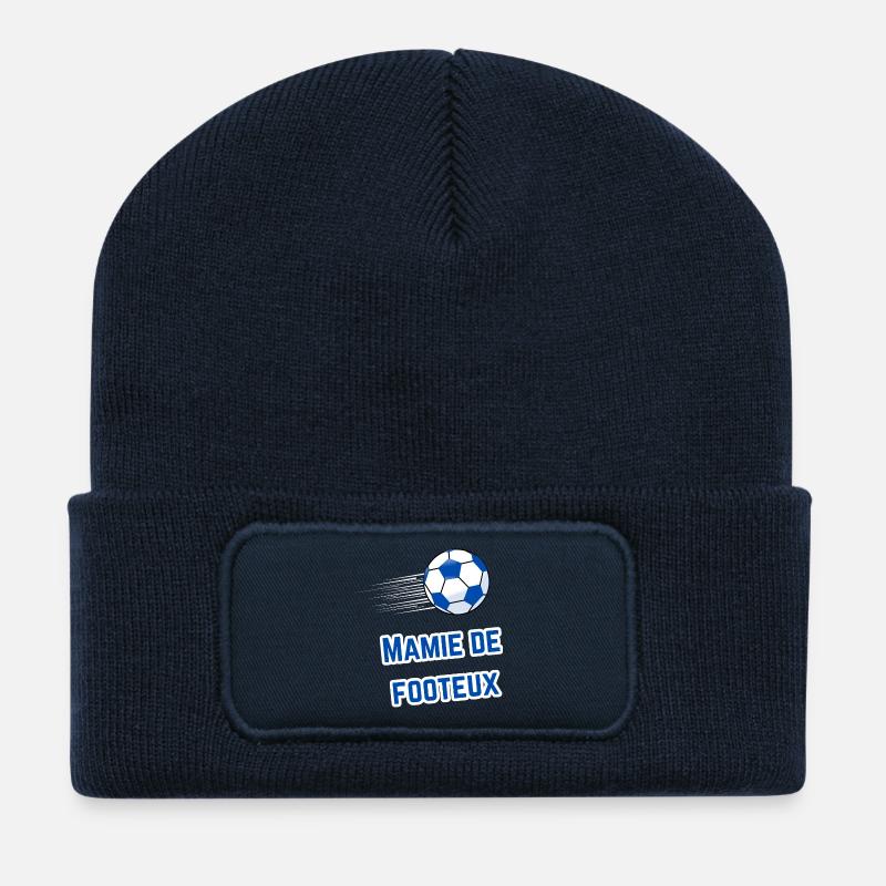 T-Shirt Oma Supporter Fußballer - Recycelte Patch Beanie - French Navy