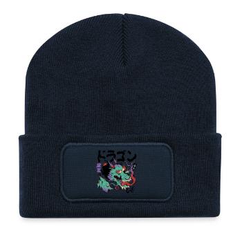 Dragon Cosmique Éclatant - Beanie recyclé à patch - bleu marine - Devant