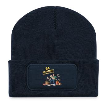 24 cadeaux ? Défi accepté ! - Beanie recyclé à patch - bleu marine - Devant