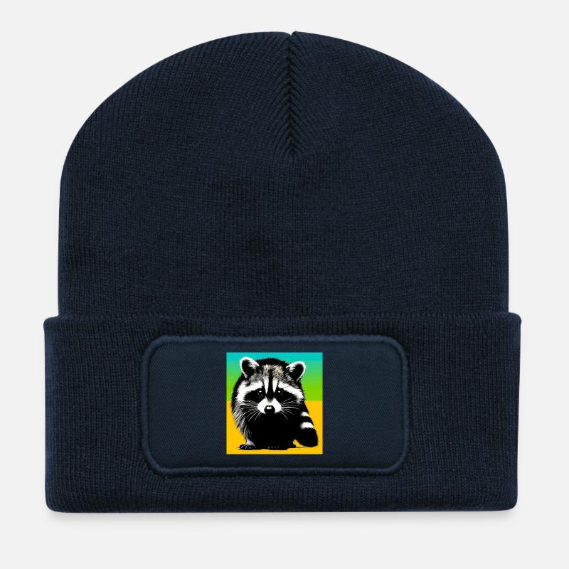 Waschbär - Recycelte Patch Beanie - French Navy