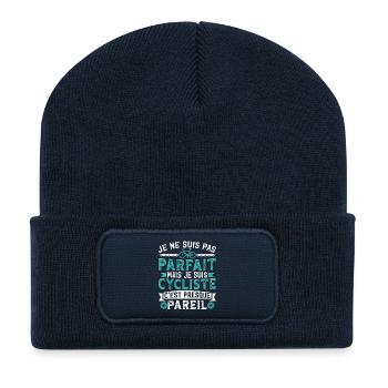 I'm a cyclist, it's almost the same - Recycled Patch Beanie - french navy - Front