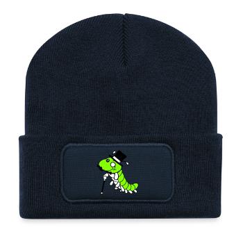 Caterpillar Sir Lord Rich Monocle Glasses Top Hat - Recycled Patch Beanie - french navy - Front