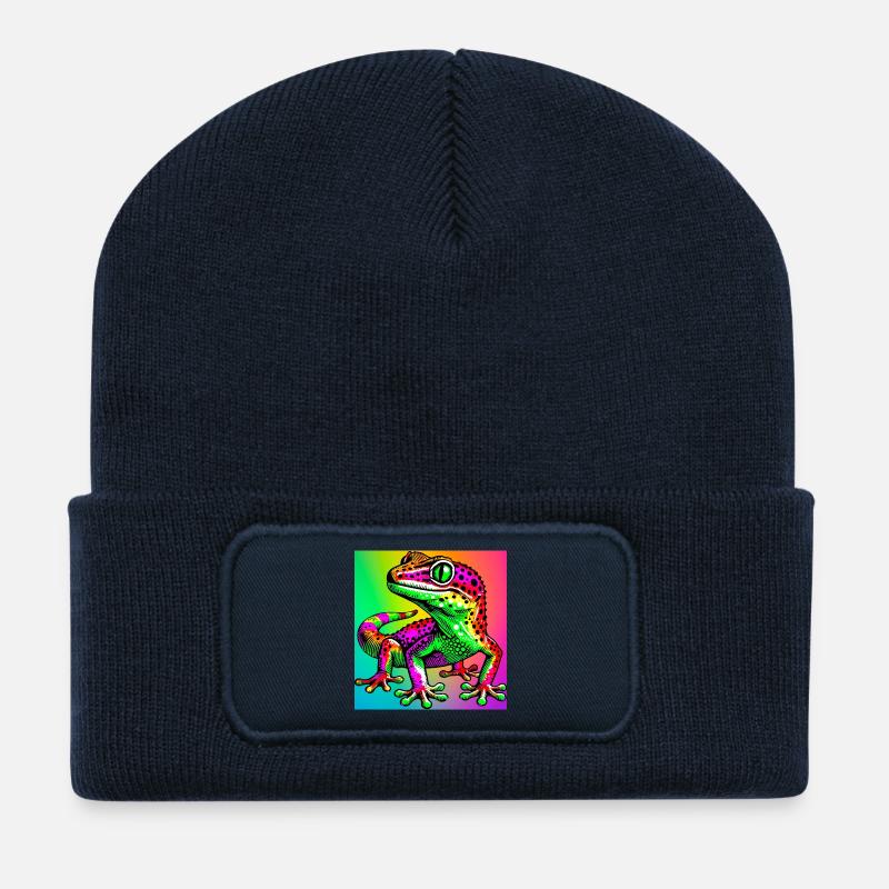 Gecko - Recycelte Patch Beanie - French Navy